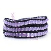 Three Row Beaded Wrap Bracelet - Lavender
